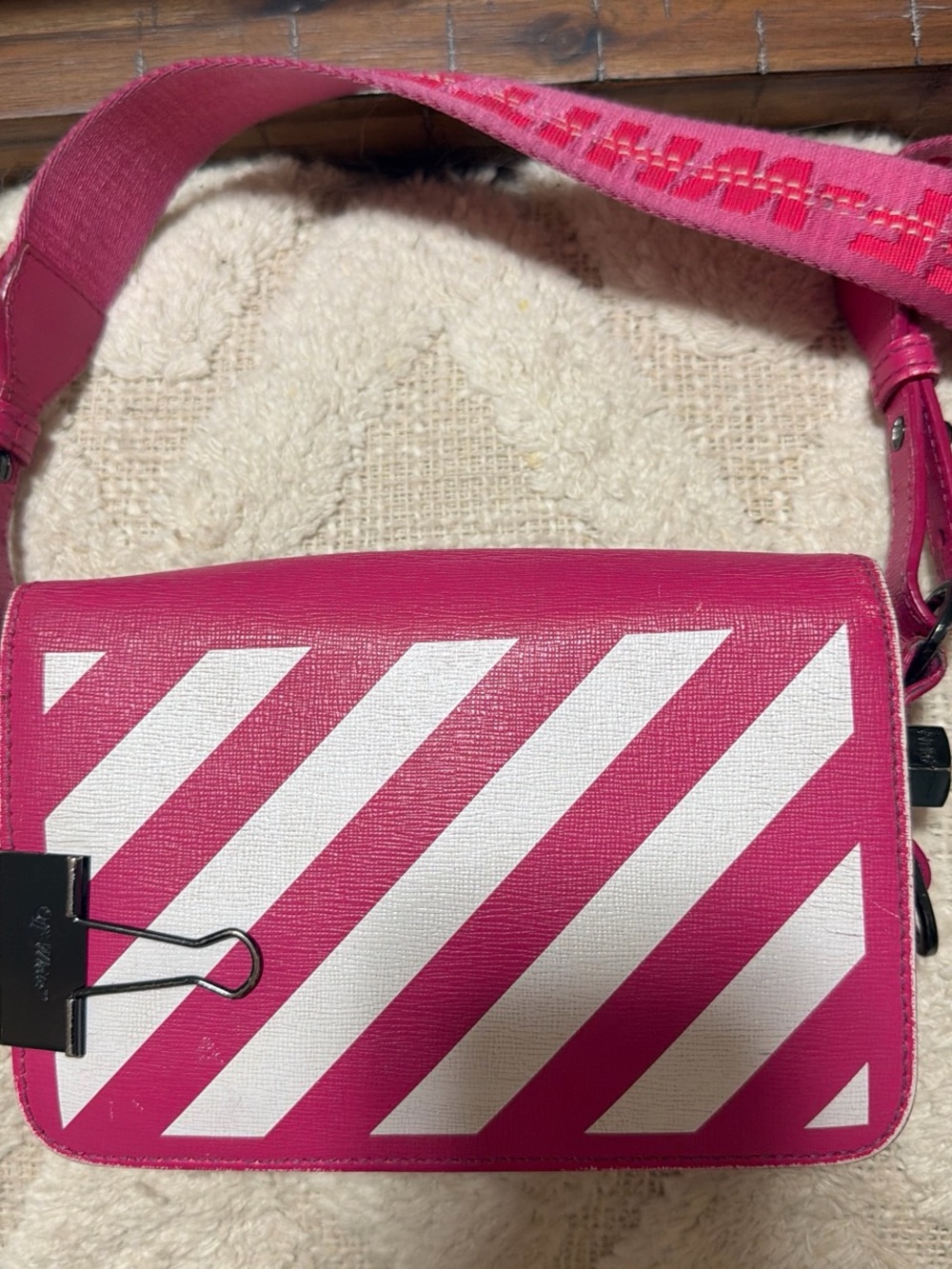 Pink Striped Crossbody Bag - Designer-Inspired